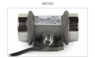 Внешний вид и размерность вибраторов MVE Micro трехфазный